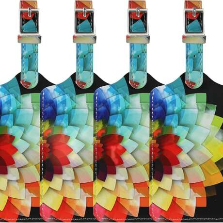 4 Pack Luggage Tag for Suitcases TSA Approved, Leather Suitcase Tags Identifiers