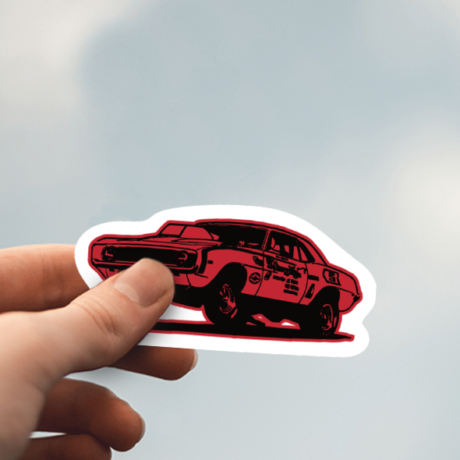 Red Car Die-Cut Sticker