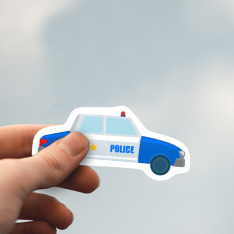 Police Car Die-Cut Sticker