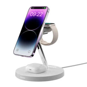 MagEasy PowerStation 4-in-1 Magnetic Wireless Charging Stand White