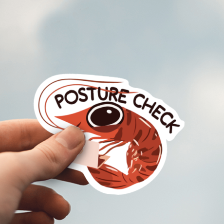 Posture Check Die-Cut Sticker