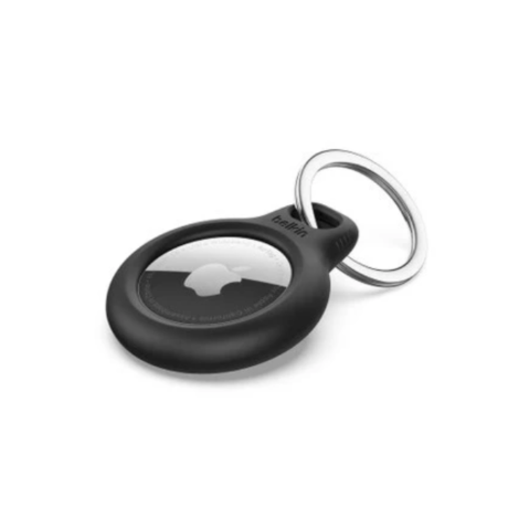 Secure Holder with Key Ring Black for AirTag